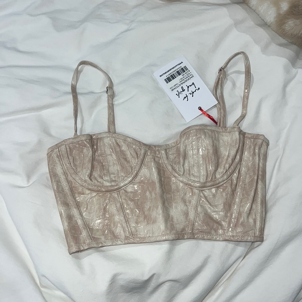 NWT Jagger and stone cream croc bustier corset size 0